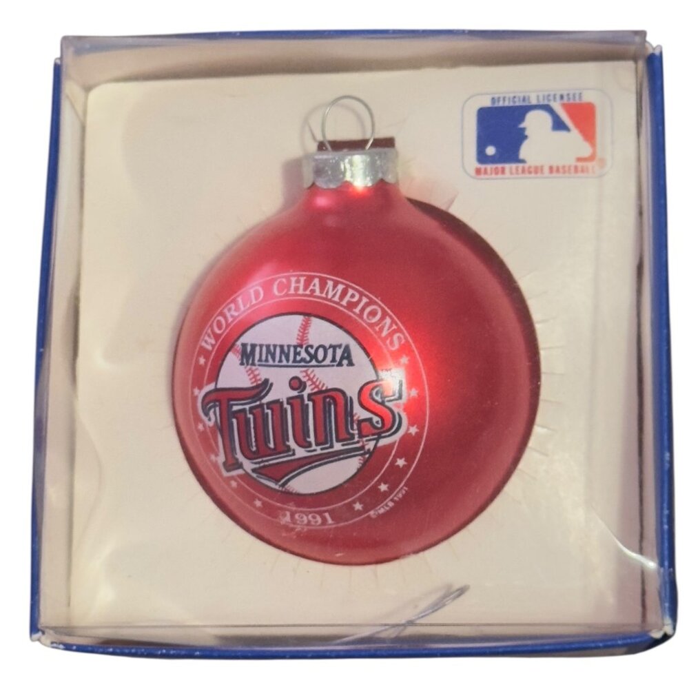 Minnesota Twins 1991 World Champions Glass Christmas Ornament By Topperscot